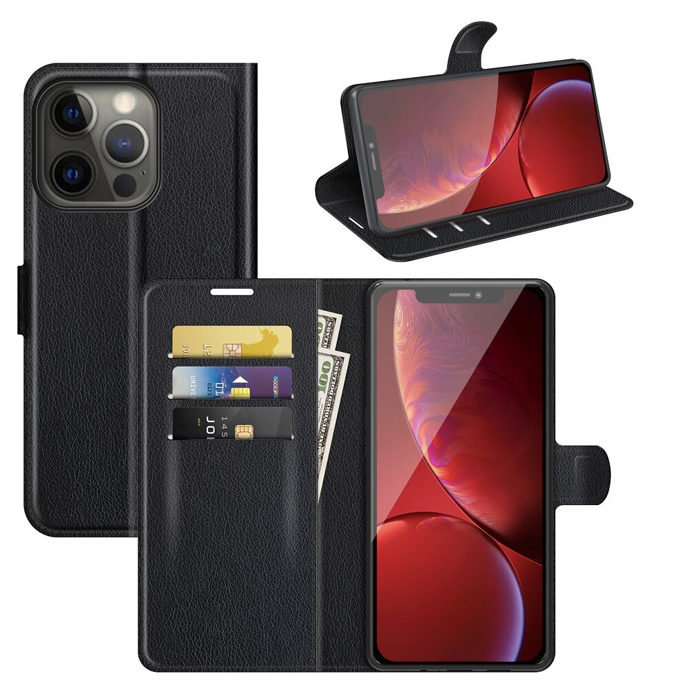 Apple iPhone 13 Pro Wallet Book Cover Black