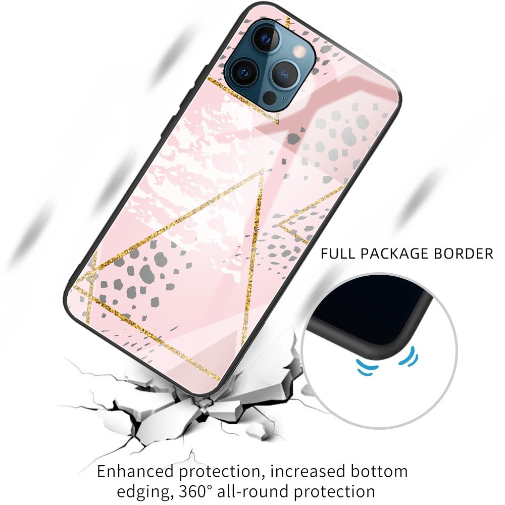 iPhone 13 Pro Tempered Glass Case Pink Leopard