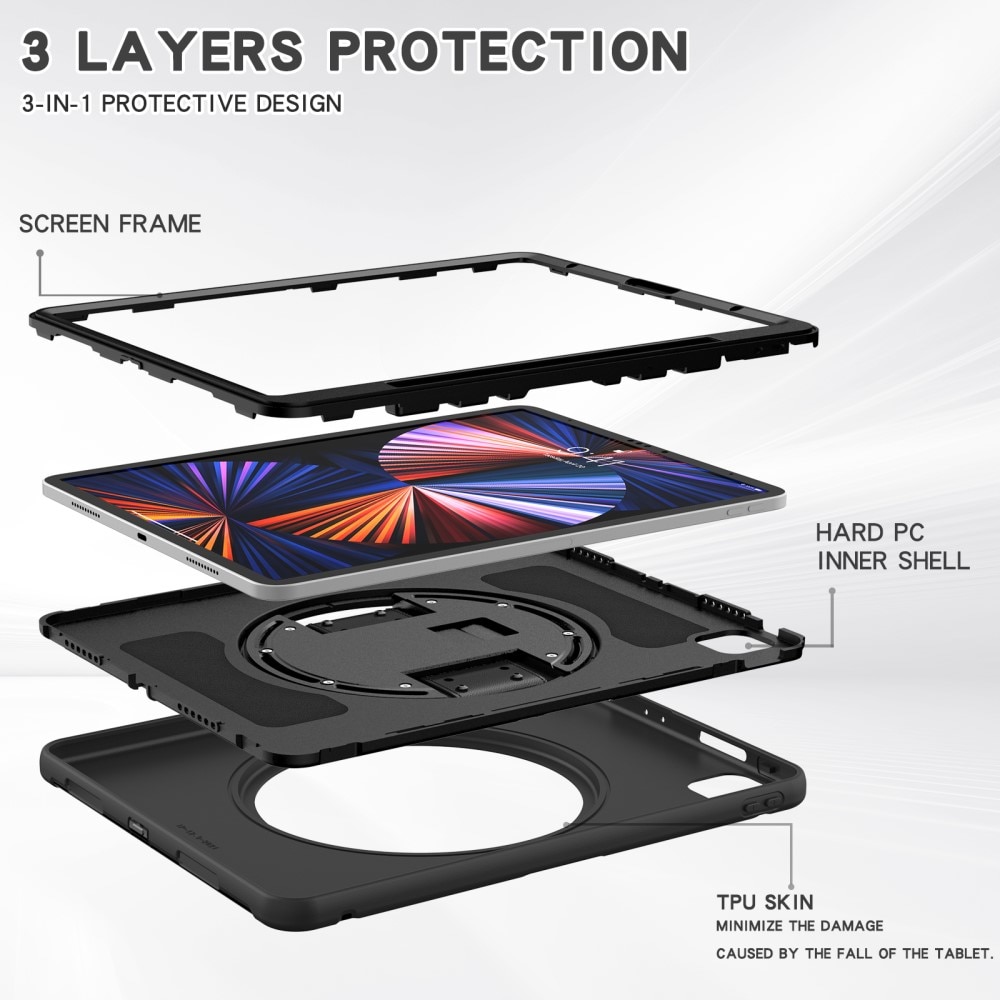 iPad Pro 12.9 6th Gen (2022) Shockproof Hybrid Case Black
