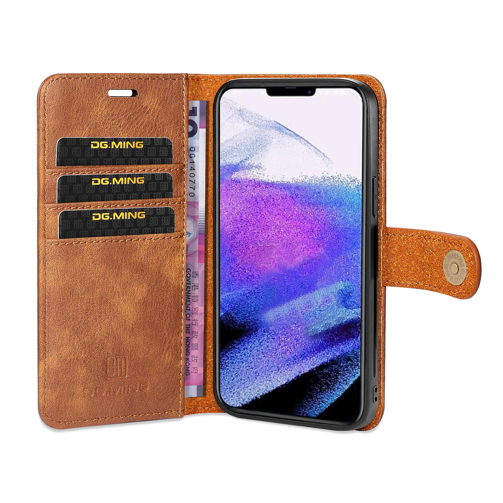 iPhone 13 Pro Max Magnet Wallet Cognac