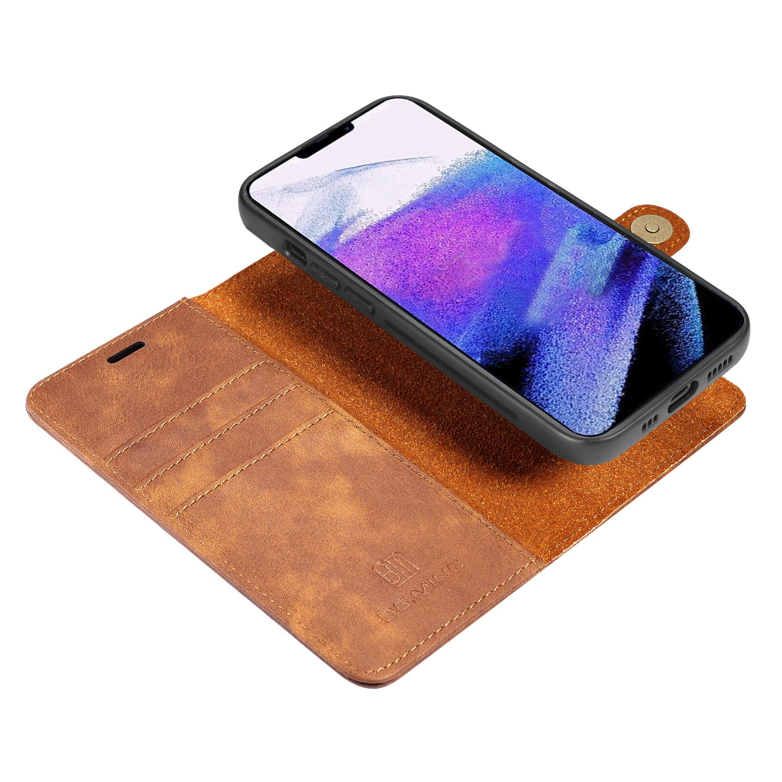 iPhone 13 Pro Magnet Wallet Cognac