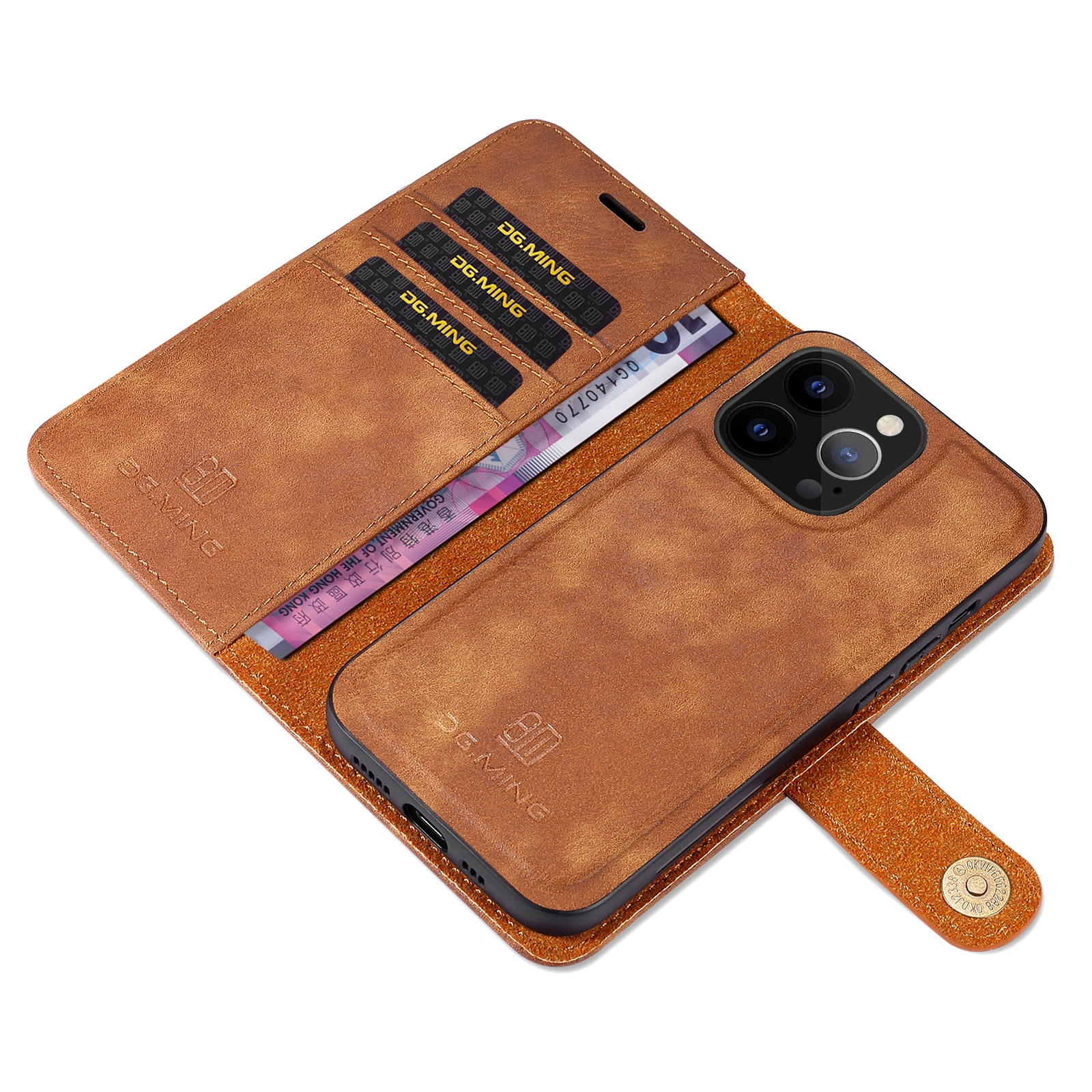 iPhone 13 Pro Max Magnet Wallet Cognac