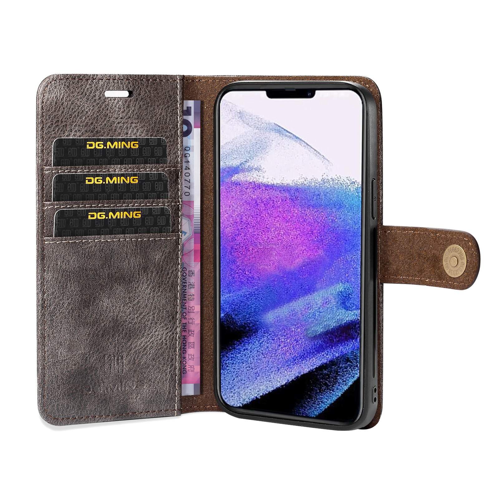 iPhone 13 Pro Magnet Wallet Brown