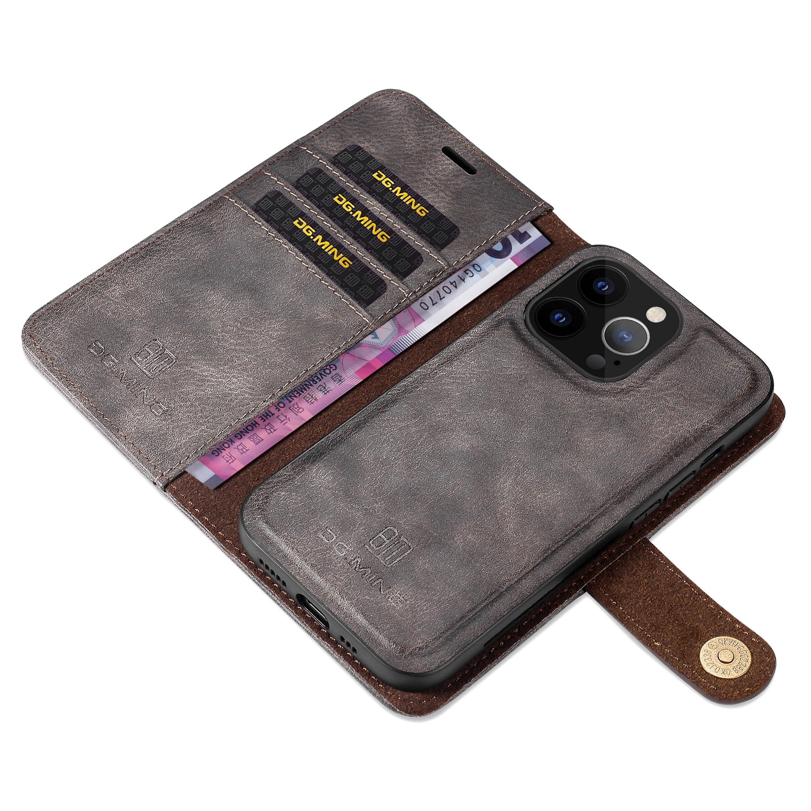 iPhone 13 Pro Magnet Wallet Brown