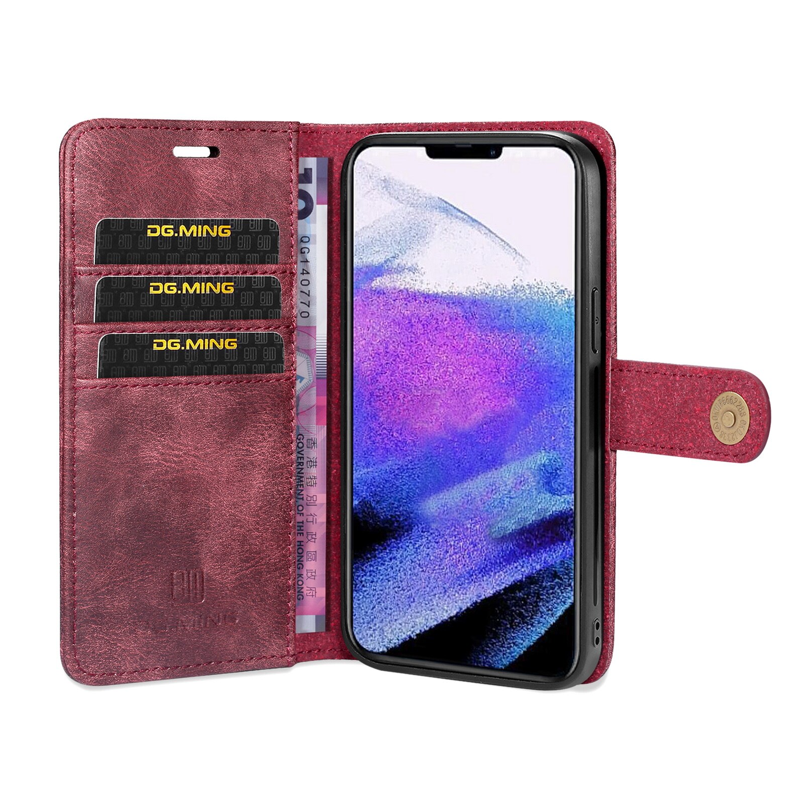 iPhone 13 Pro Max Magnet Wallet Red