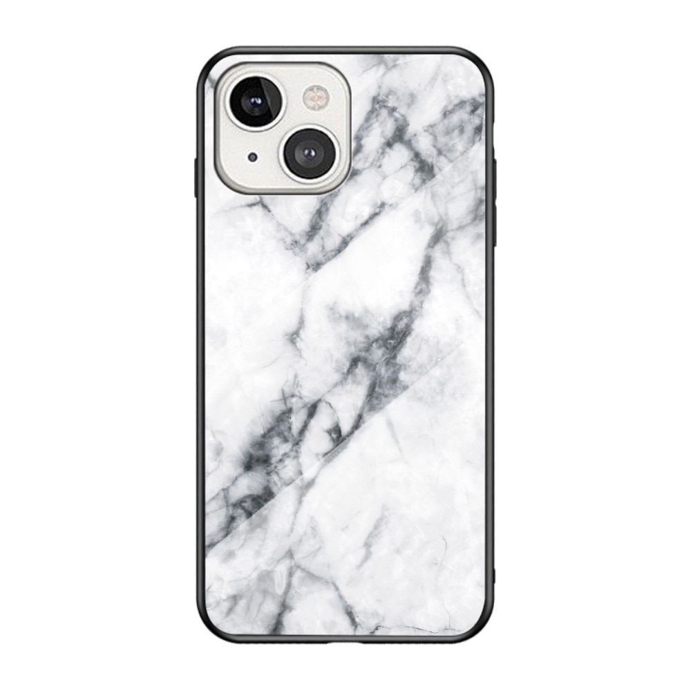 iPhone 13 Tempered Glass Case White Marble