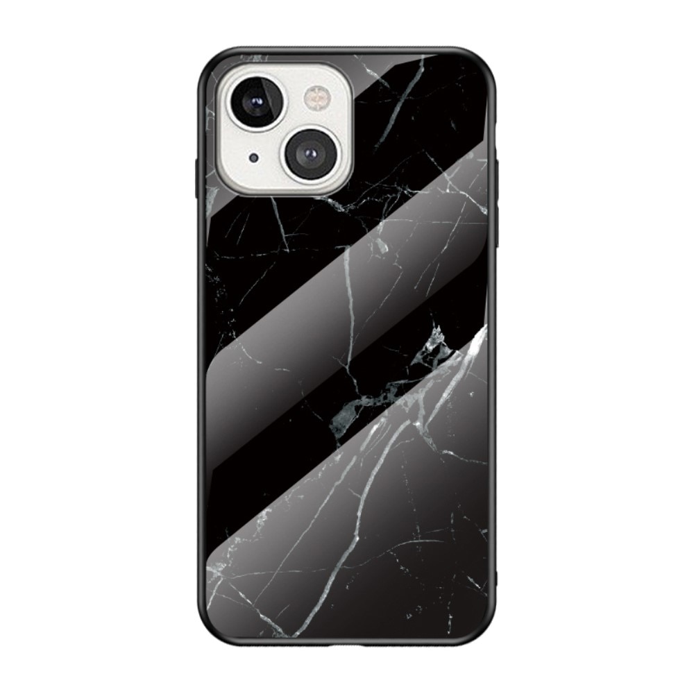 iPhone 13 Tempered Glass Case Black Marble