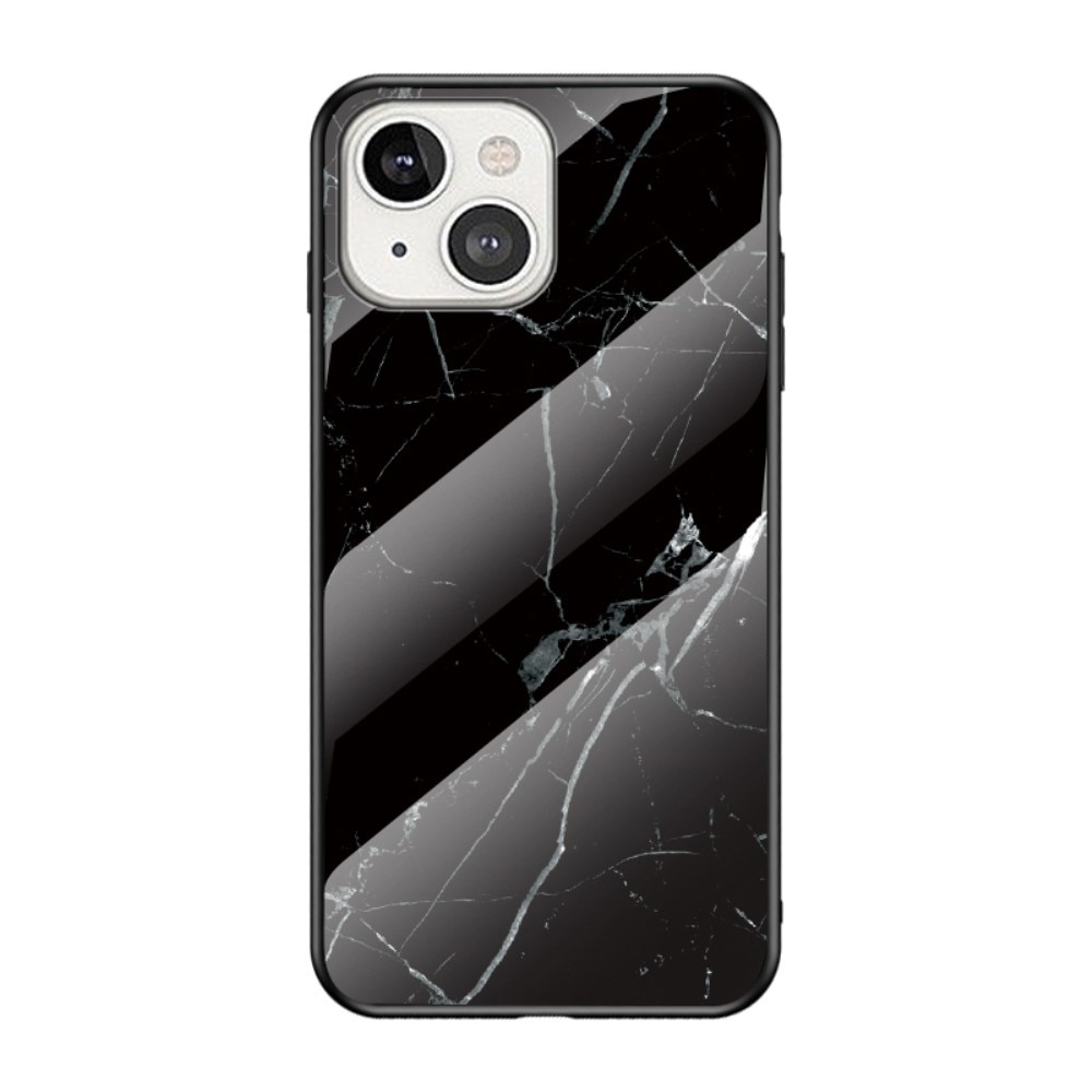 iPhone 13 Mini Tempered Glass Case Black Marble