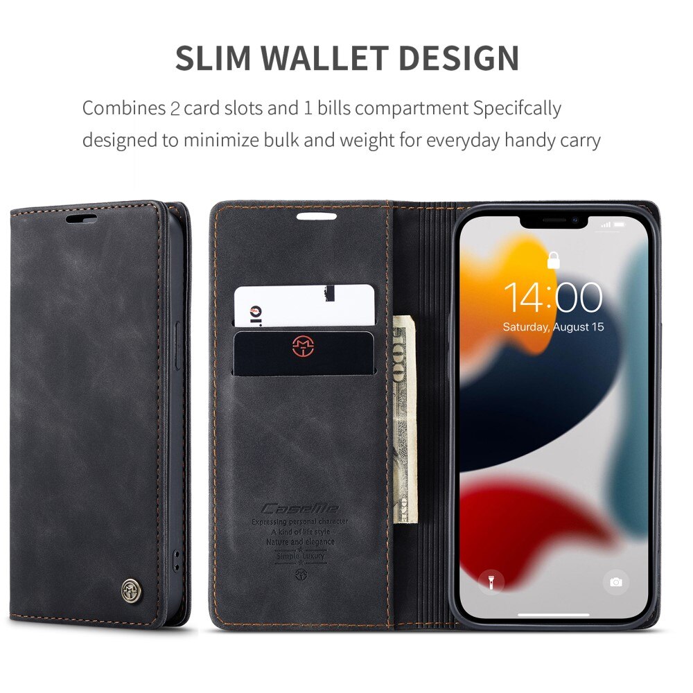 iPhone 13 Pro Max Slim Wallet Case Black