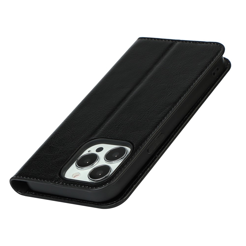 iPhone 13 Pro Genuine Leather Wallet Case Black