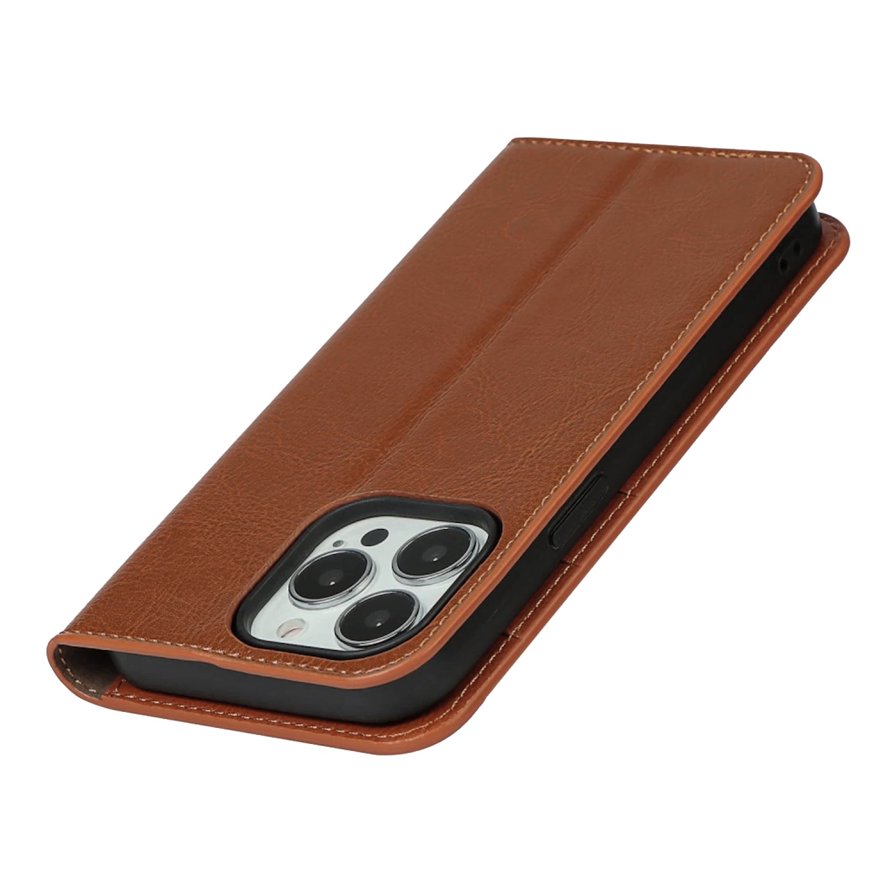 iPhone 13 Pro Genuine Leather Wallet Case Brown