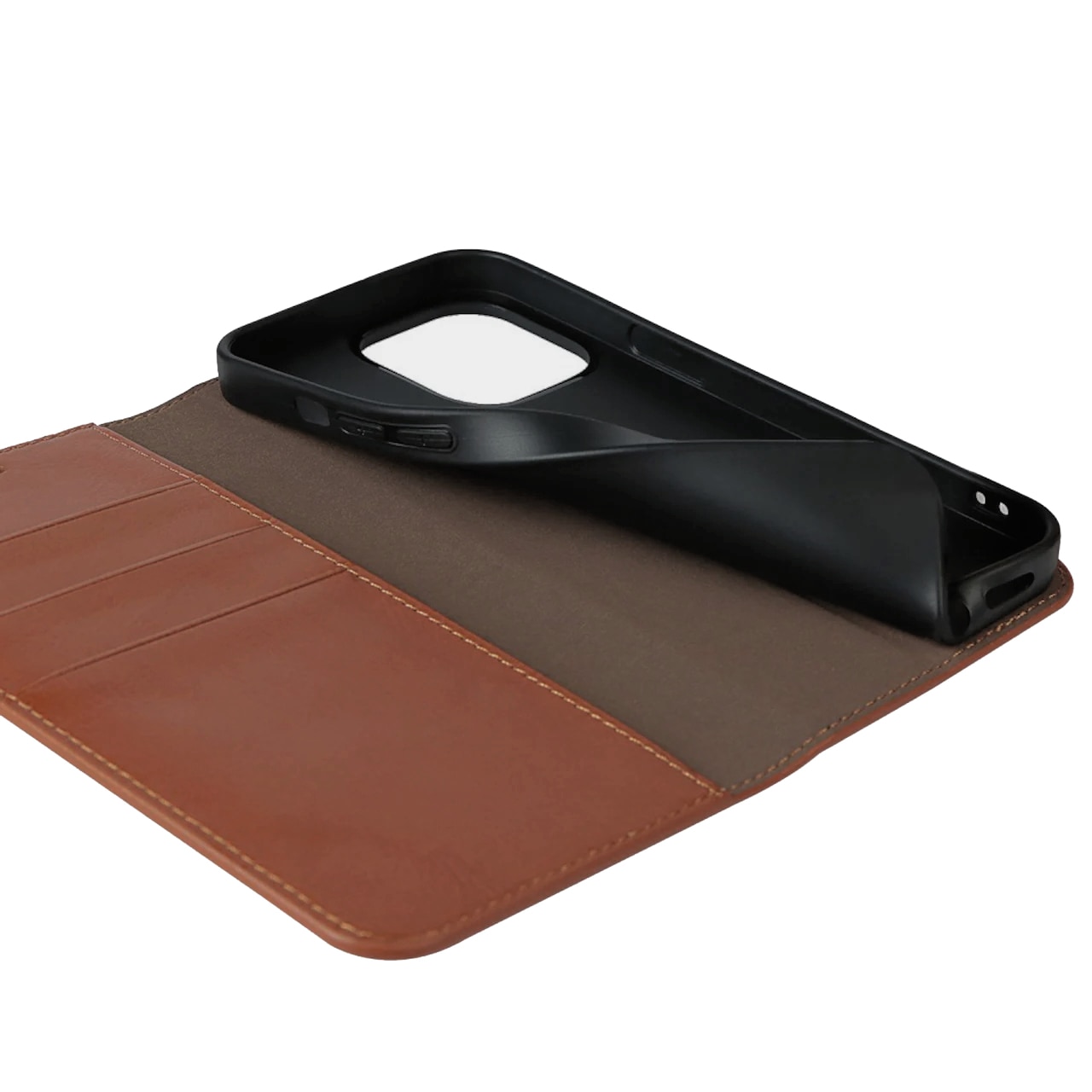 iPhone 13 Pro Genuine Leather Wallet Case Brown