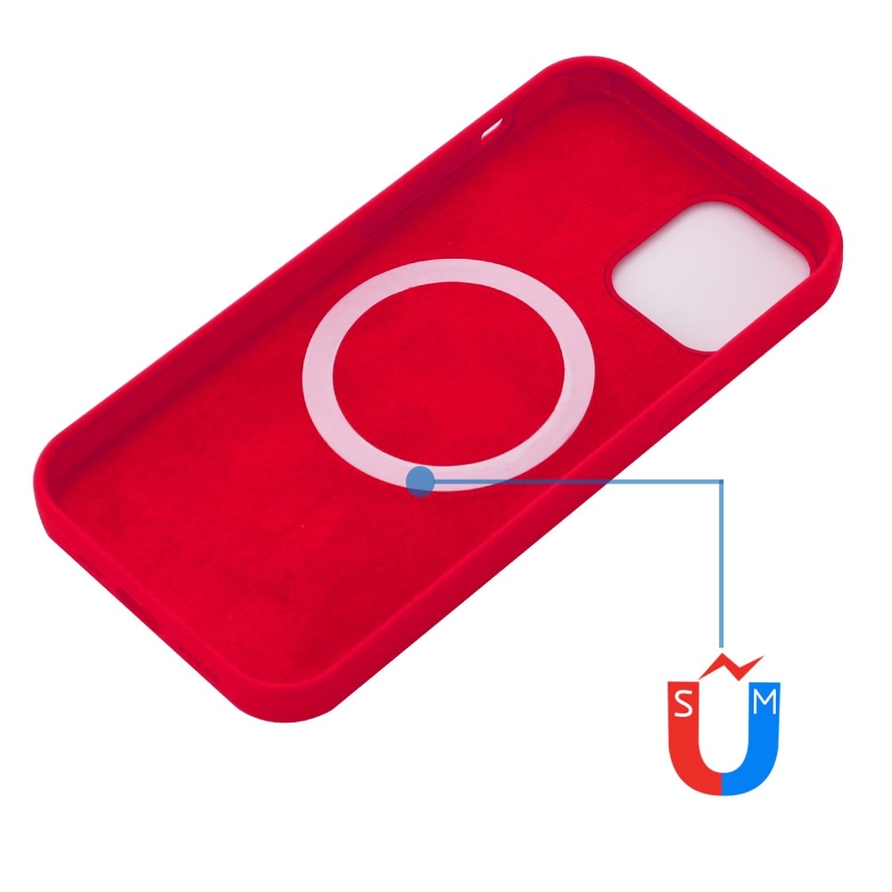 iPhone 13 Silicone Magnetic Case Red