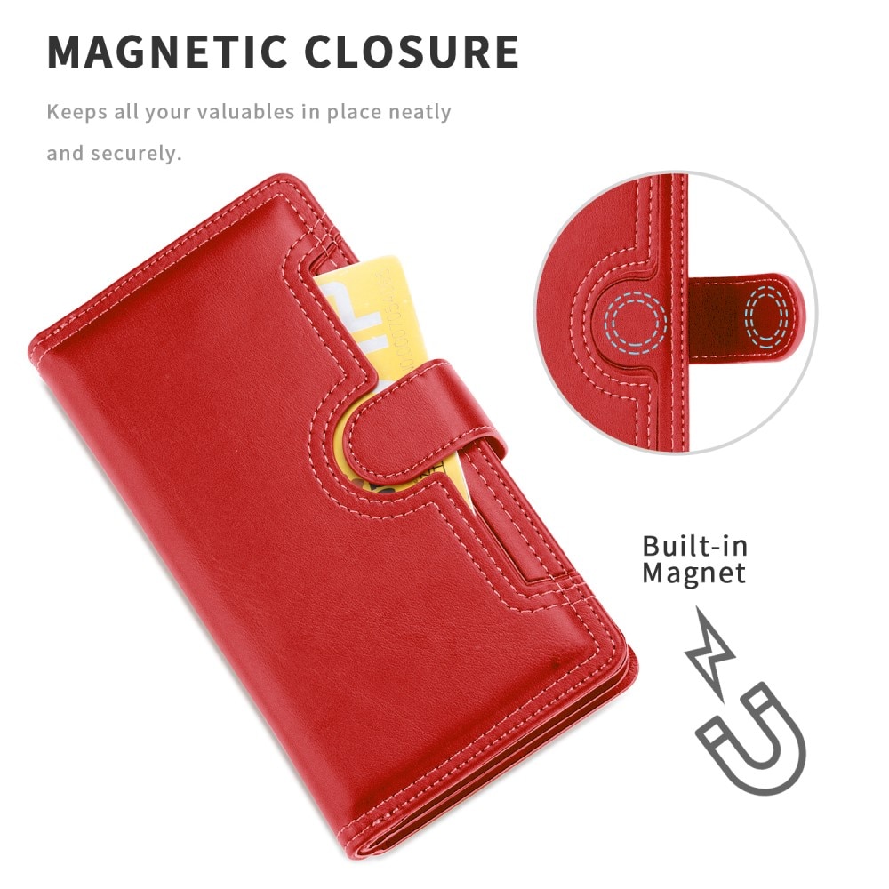 iPhone 13 Multi-slot Leather Cover Red