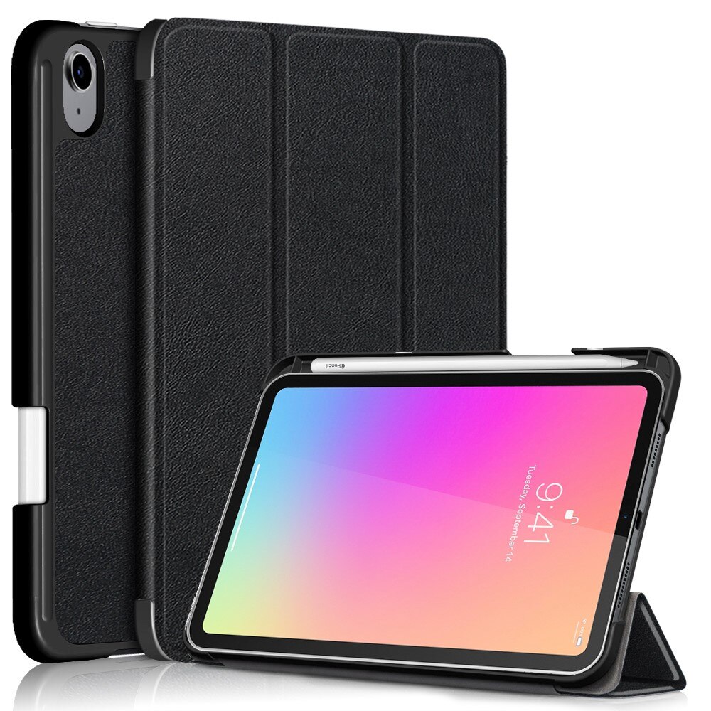 iPad Mini 6th Gen (2021) Tri-Fold Cover w. Pen-holder Black