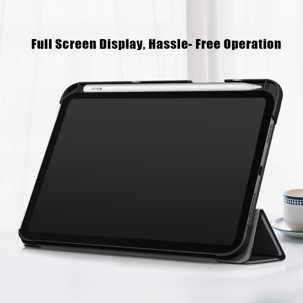 iPad Mini 6th Gen (2021) Tri-Fold Cover w. Pen-holder Black