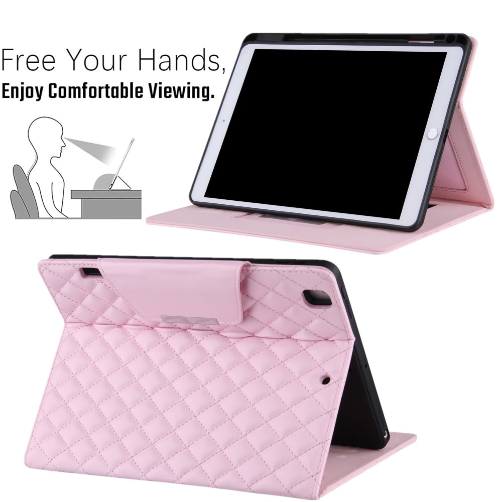 iPad 10.2 9th Gen (2021) Book Cover Quilted Pink