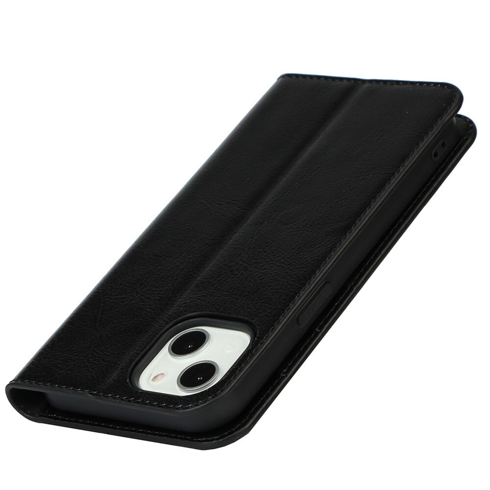 iPhone 13 Genuine Leather Wallet Case Black