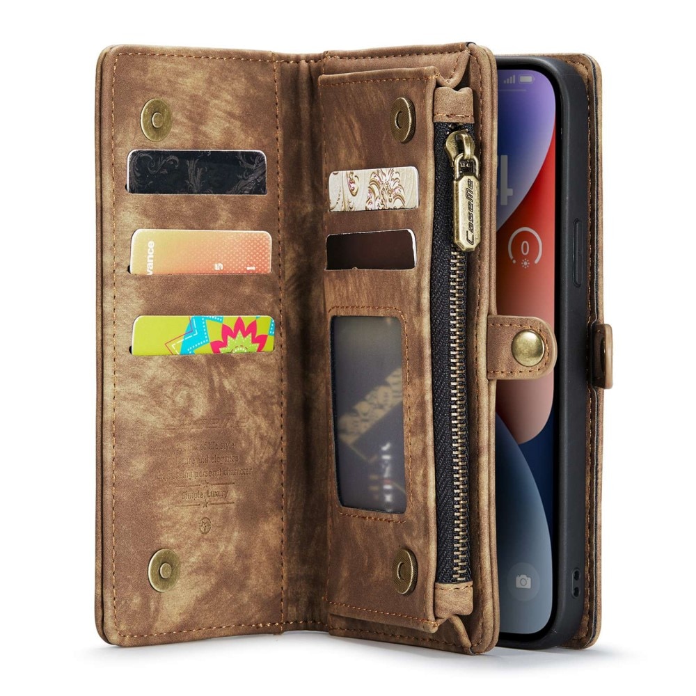 iPhone 13 Mini Multi-slot Wallet Case Brown