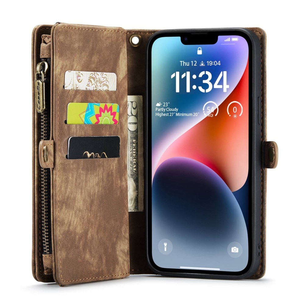 iPhone 13 Mini Multi-slot Wallet Case Brown