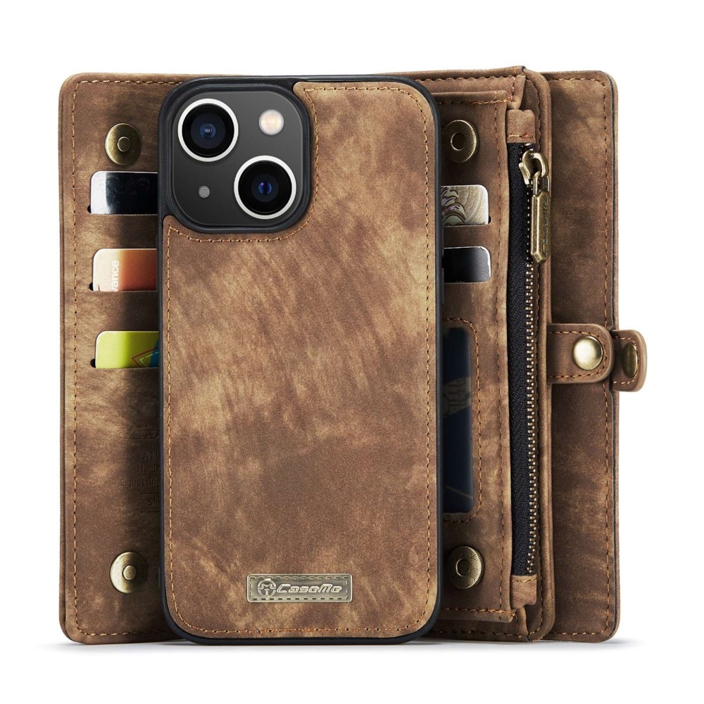 iPhone 13 Mini Multi-slot Wallet Case Brown