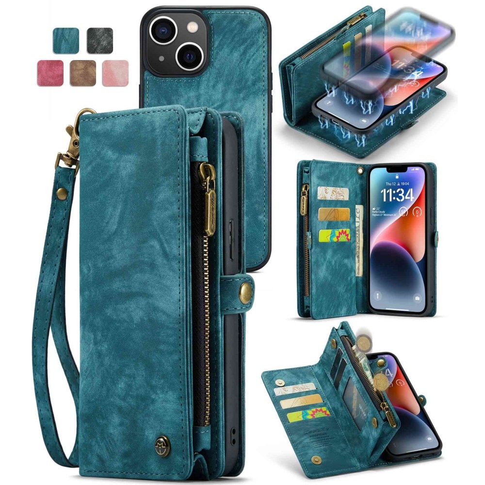 iPhone 13 Mini Multi-slot Wallet Case Blue