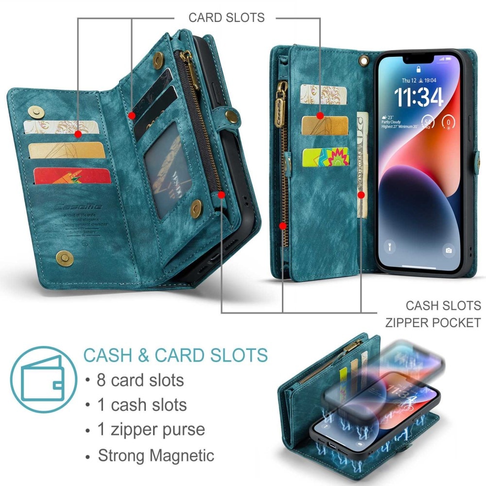 iPhone 13 Mini Multi-slot Wallet Case Blue