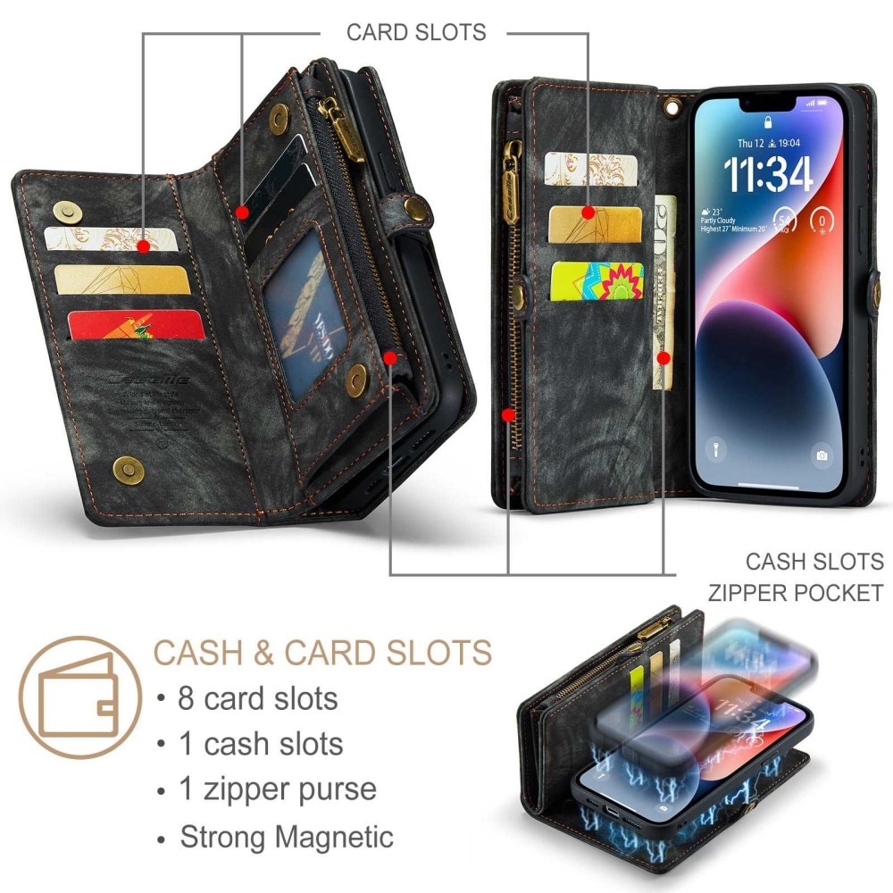 iPhone 13 Mini Multi-slot Wallet Case Grey