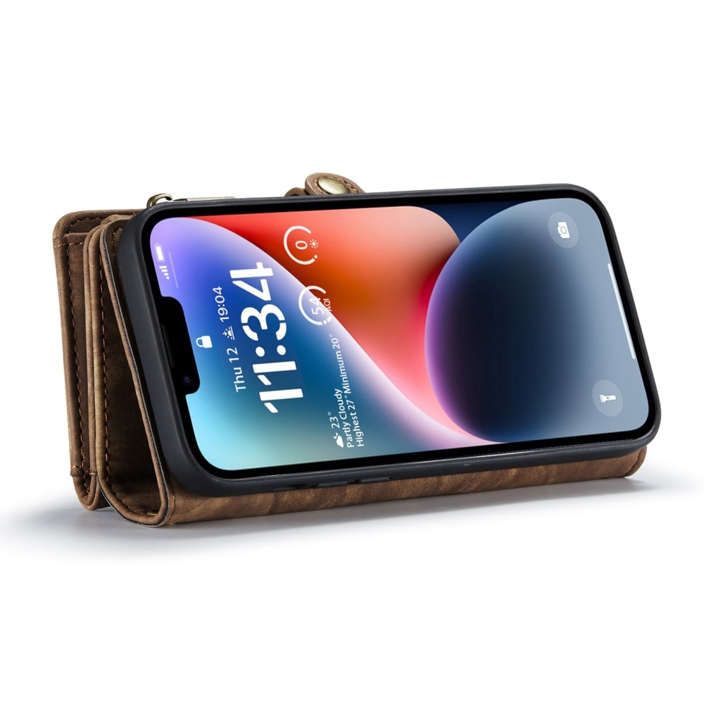 iPhone 13 Multi-slot Wallet Case Brown