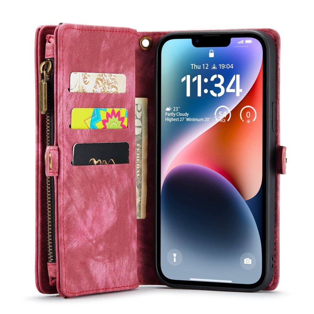 iPhone 13 Multi-slot Wallet Case Red