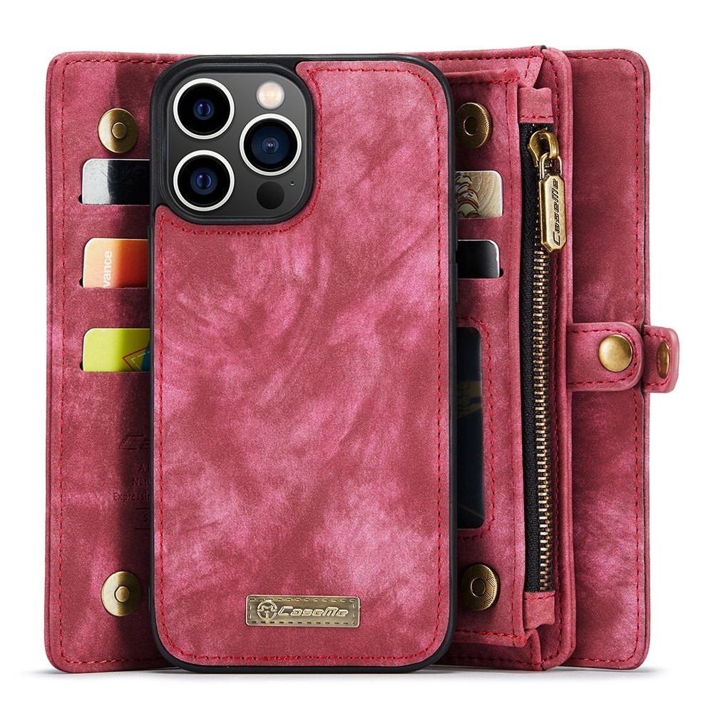 iPhone 13 Pro Max Multi-slot Wallet Case Red