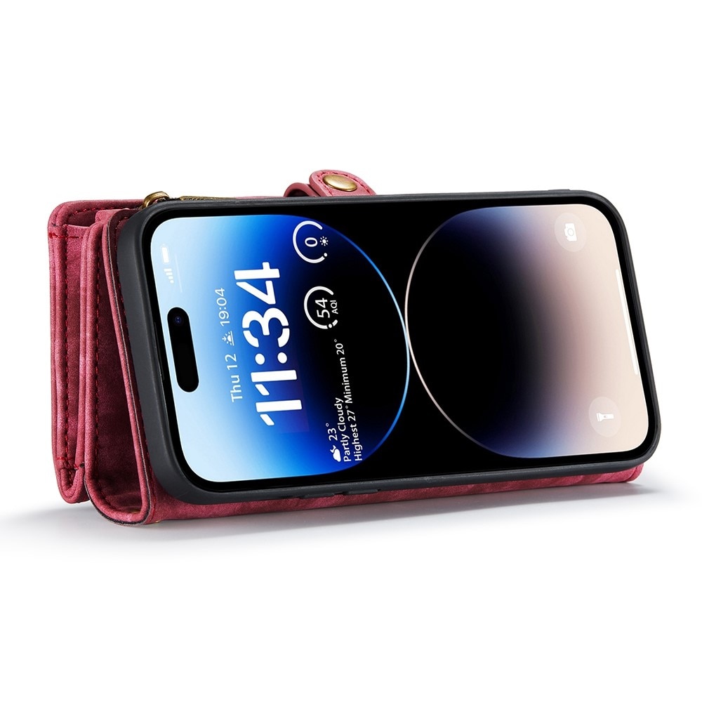 iPhone 13 Pro Max Multi-slot Wallet Case Red