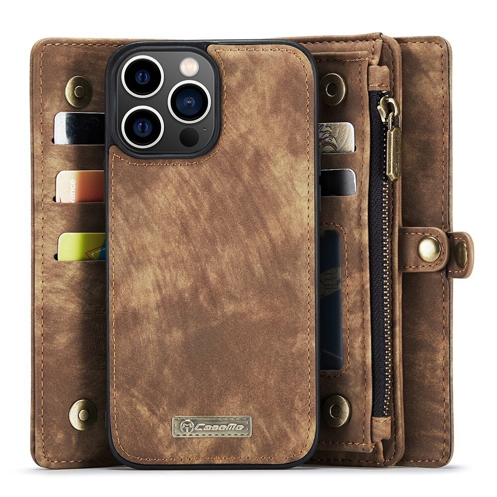 iPhone 13 Pro Max Multi-slot Wallet Case Brown