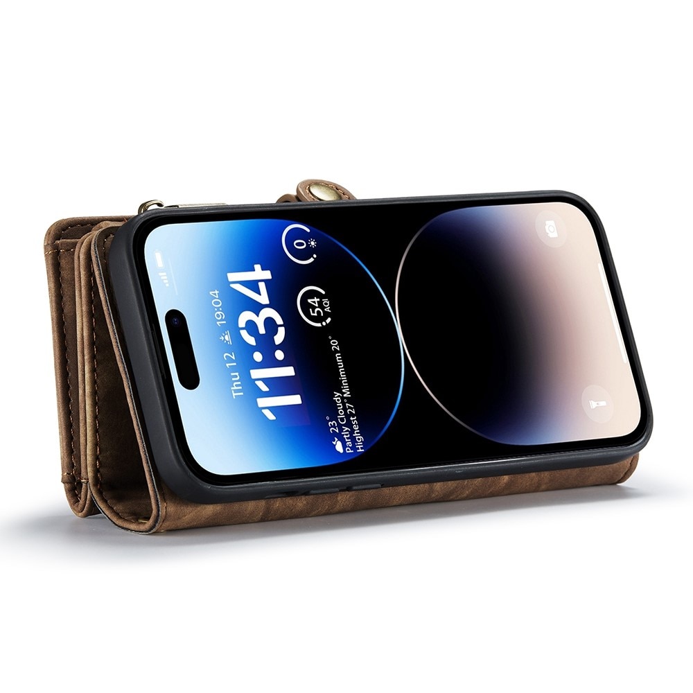 iPhone 13 Pro Max Multi-slot Wallet Case Brown