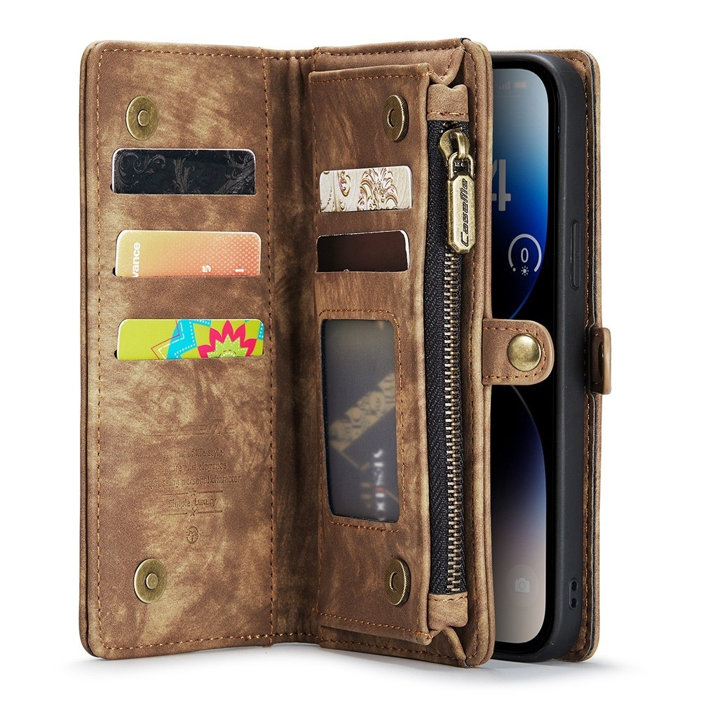 iPhone 13 Pro Multi-slot Wallet Case Brown