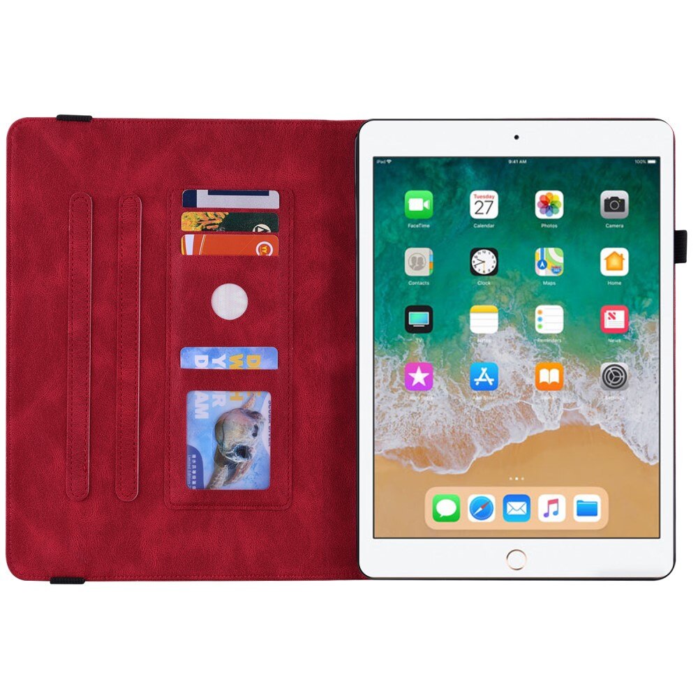 iPad Air 2 9.7 (2014) Leather Cover Butterflies Red