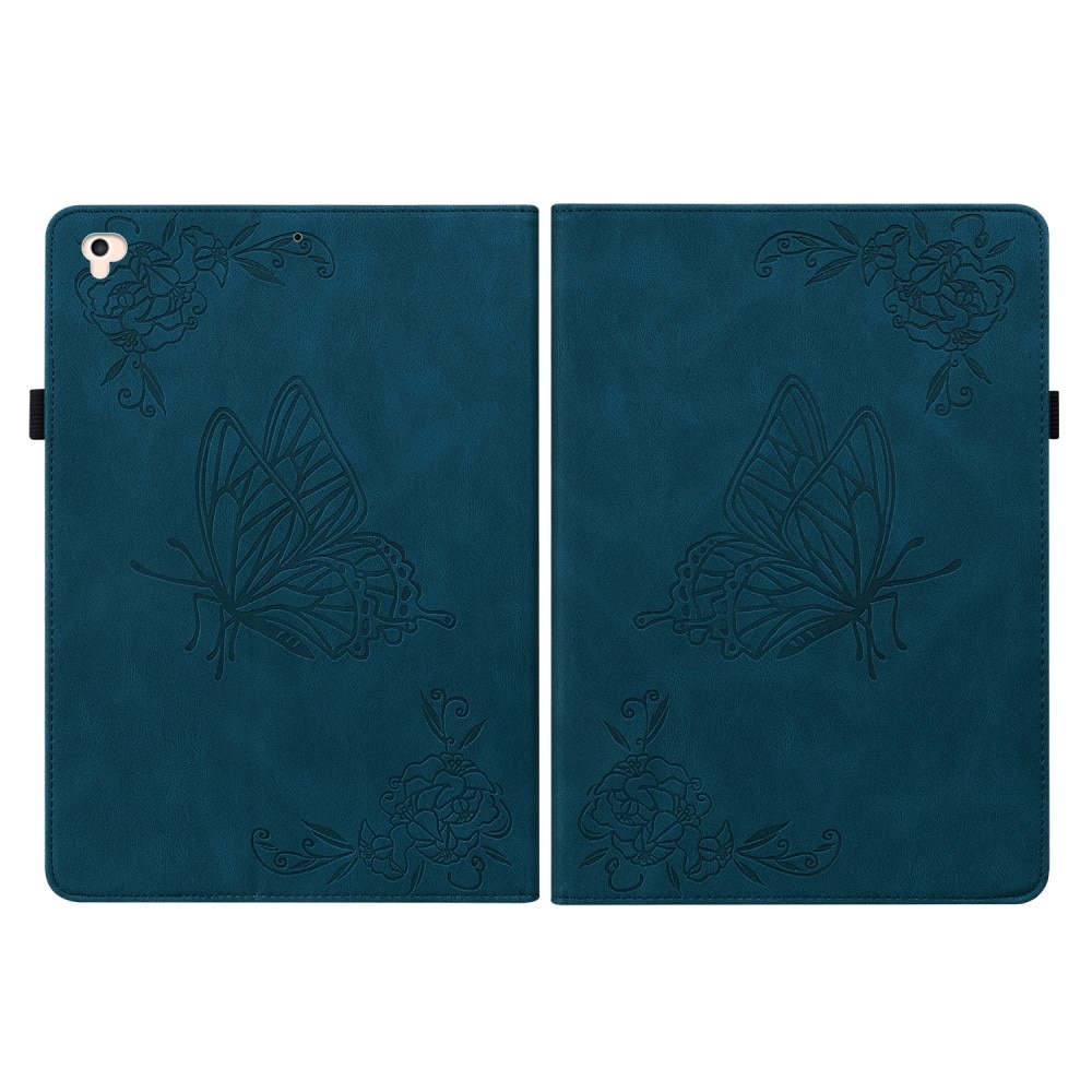 iPad 9.7 5th Gen (2017) Leather Cover Butterflies Blue