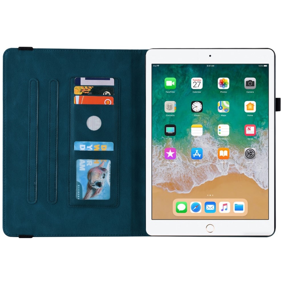 iPad 9.7 6th Gen (2018) Leather Cover Butterflies Blue