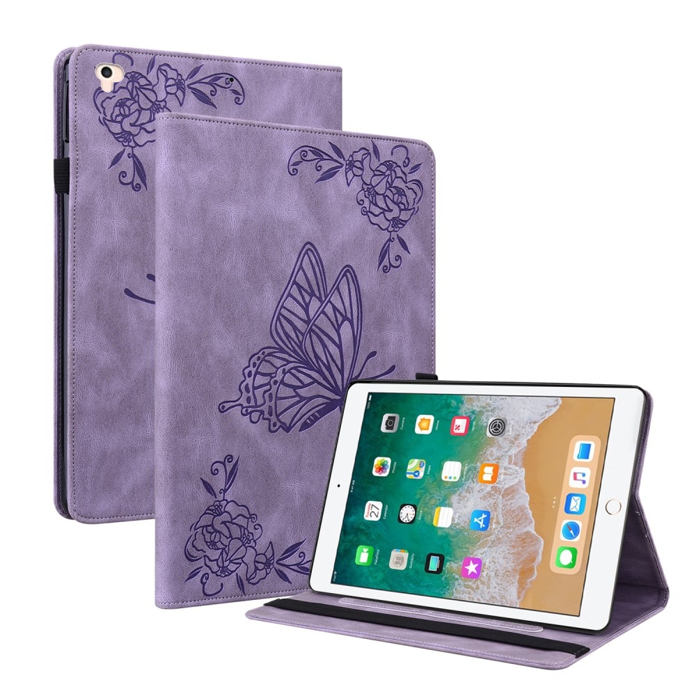 iPad Air 9.7 1st Gen (2013) Leather Cover Butterflies Purple