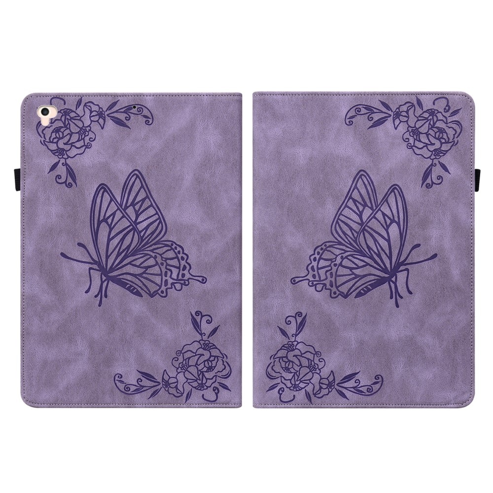 iPad 9.7 6th Gen (2018) Leather Cover Butterflies Purple