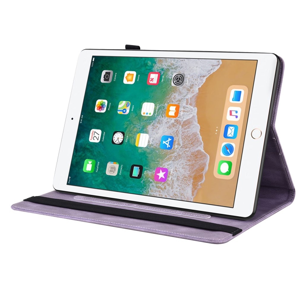 iPad 9.7 5th Gen (2017) Leather Cover Butterflies Purple