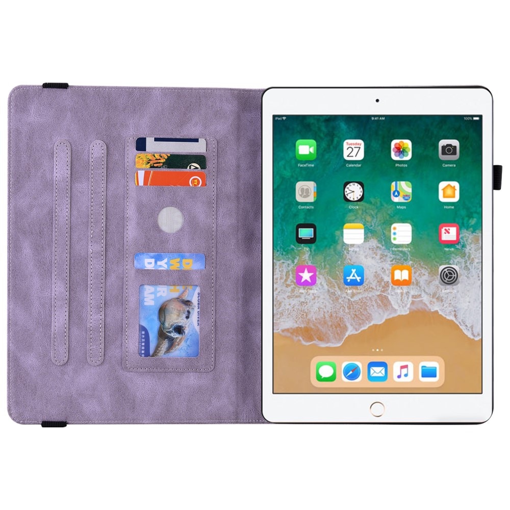iPad 9.7 5th Gen (2017) Leather Cover Butterflies Purple