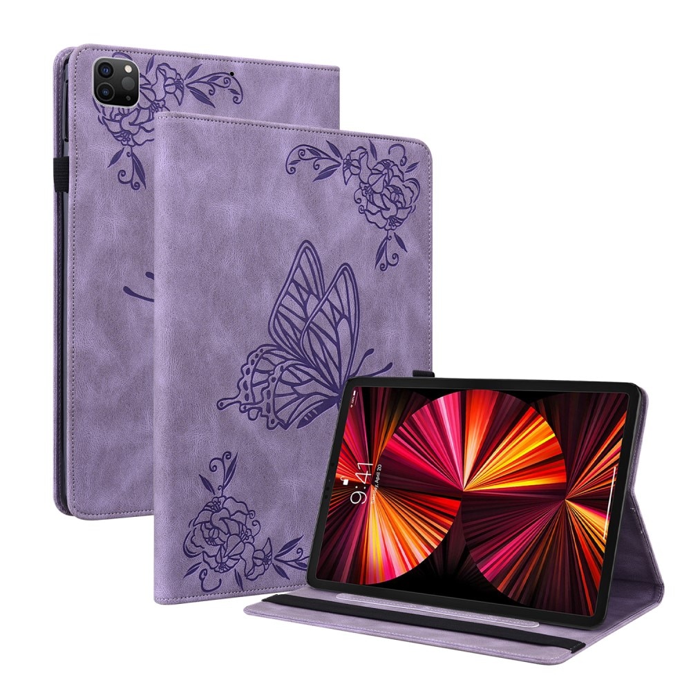 iPad Air 10.9 2020/2022 Leather Cover Butterflies Purple