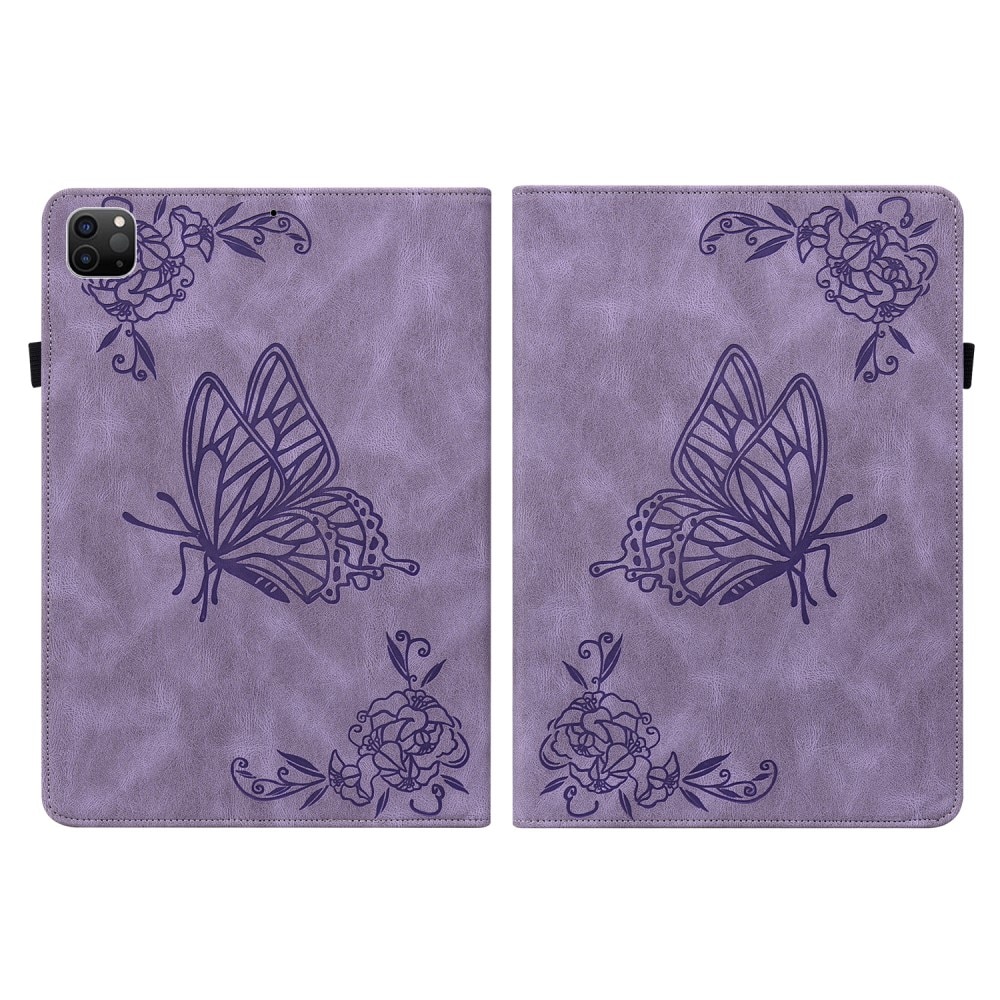 iPad Air 10.9 5th Gen (2022) Leather Cover Butterflies Purple