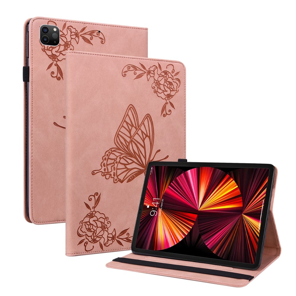 iPad Air 10.9 5th Gen (2022) Leather Cover Butterflies Pink