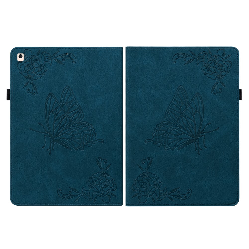 iPad 10.2 7th Gen (2019) Leather Cover Butterflies Blue