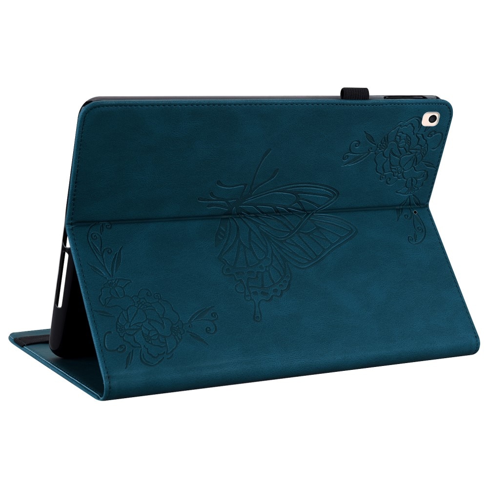 iPad 10.2 7th Gen (2019) Leather Cover Butterflies Blue