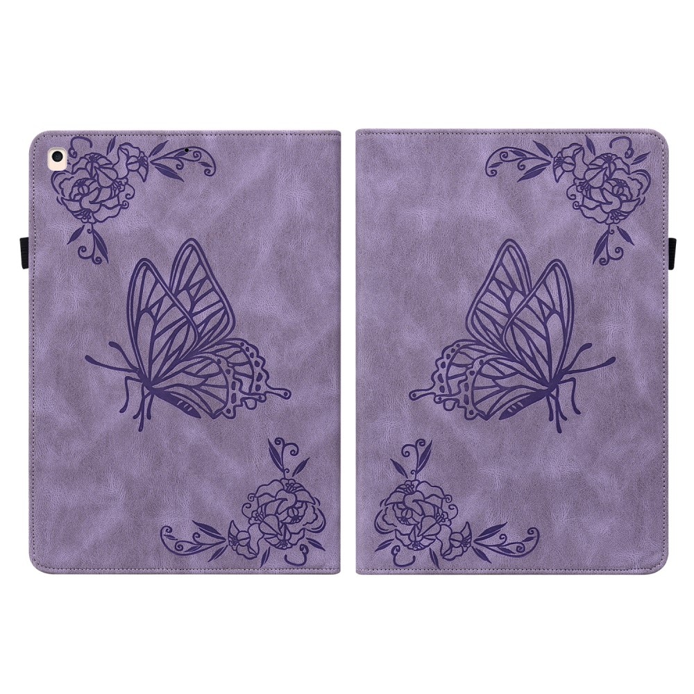 iPad 10.2 8th Gen (2020) Leather Cover Butterflies Purple