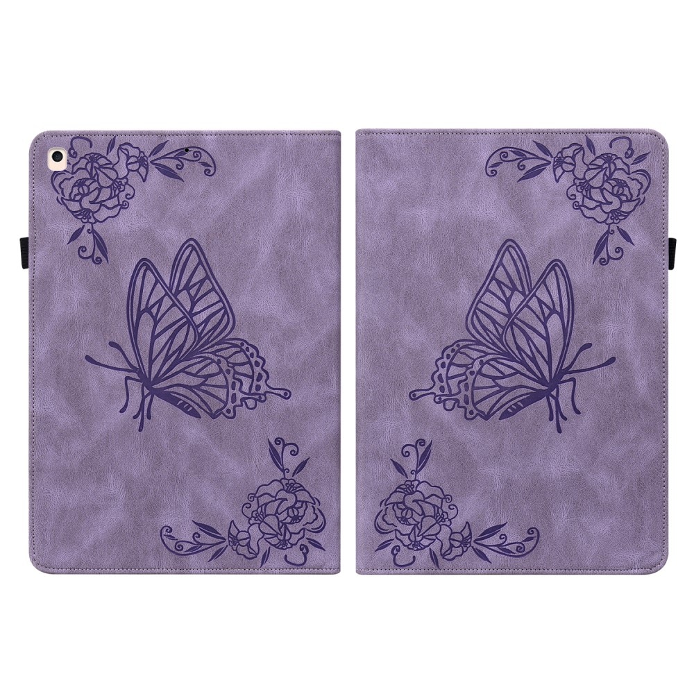 iPad 10.2 9th Gen (2021) Leather Cover Butterflies Purple