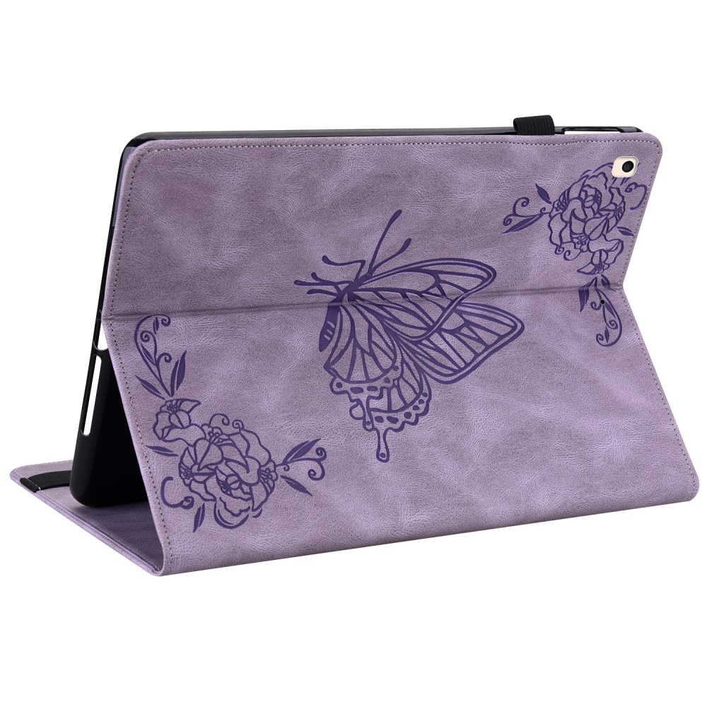 iPad 10.2 9th Gen (2021) Leather Cover Butterflies Purple